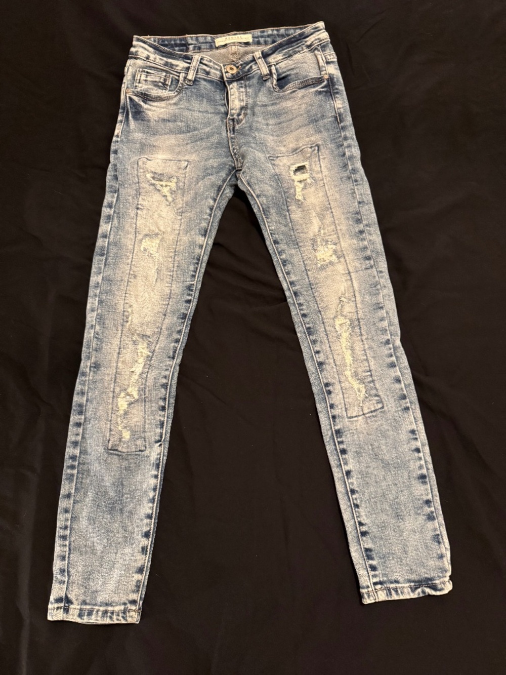 Vintage Redial skinny distressed jeans with sequin detail